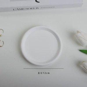 Plateau en ciment décoratif en céramique et résine carré et rond pour rangement de bureau porte-bijoux plateau décoratif en béton - Product Image 1