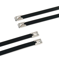 Attaches-câbles autobloquantes en acier inoxydable sur mesure S304/S316, revêtement nylon écologique pour le regroupement de câbles
