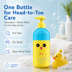 Champú y Gel de Baño 2 en 1 Hipoalergénico para Bebés con Extracto de <span class=keywords><strong>Manzanilla</strong></span> y Avena, Limpiador Suave Sin Lágrimas - Product Image 3