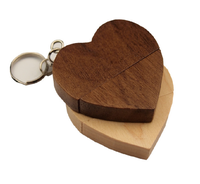 Flashdisk Kayu Bentuk Hati Kecepatan Tinggi 32GB 16GB 8GB dari Kayu Walnut dan Maple, Hadiah Unik