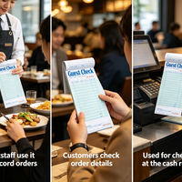 Carnet de commandes de restaurant avec reçus numérotés pour serveurs, autocopiant, pour café, bar et services de restauration
