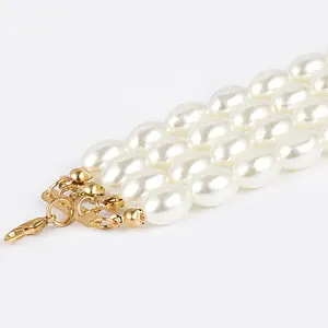 Girocolli Multi-strato collana di perle dichiarazione collana girocollo nuziale gioielli Hiphop catene OUYA perla simulata per la festa di nozze