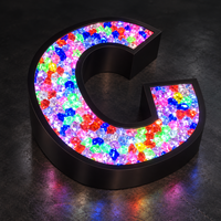 Lettres LED scintillantes style luxe, lettres dorées, lettres diamant, logo personnalisé LED pour entreprise
