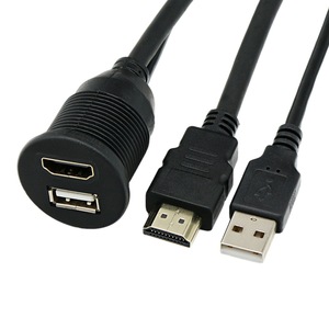 Car Dual Port <b>USB</b> And <b>HDMI</b> Extension Cable For Dashboard Modification Waterproof High Definition - Product Image 4