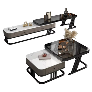 Table basse carrée moderne <span class=keywords><strong>en</strong></span> marbre minimaliste verre créatif pour petits appartements maison salons meuble <span class=keywords><strong>TV</strong></span> - Product Image 1