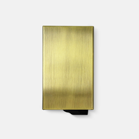 Porte-cartes de crédit et de visite multifonctionnel en aluminium doré antique Cardhoda, anti-RFID, sans fermeture, 40G Prestige
