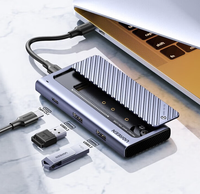 UGREEN casing Hard Disk Tipe C ke USB, casing Hard Disk USB, casing Enclosure SSD M.2 Nvme PCIe aluminium SATA M.2