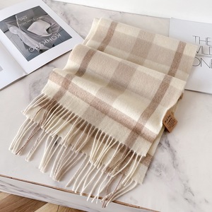 Selected Australia Pure Wool Checkered Shawl <strong>Golden</strong> Classic Autumn and Winter Scarf for Men and Women Made From Soft <strong>Cashmere</strong>