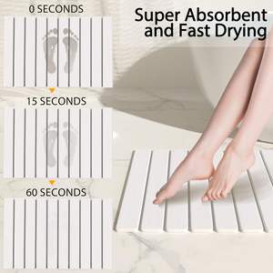 Tapis de bain pliables à séchage rapide au design moderne, super absorbants, antidérapants, en terre de diatomée, pour salle de bain et toilettes - Product Image 2