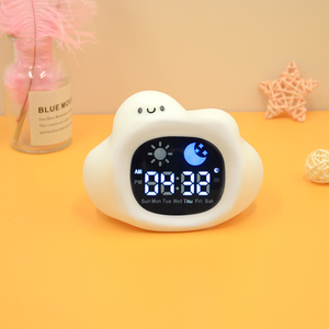 Veilleuse Adorable Nuage Apaisant pour Bébé avec Sons de <span class=keywords><strong>Bruit</strong></span> Blanc, Musique Douce, Horloge d'Aide au Sommeil et Lampe de Table - Product Image 5