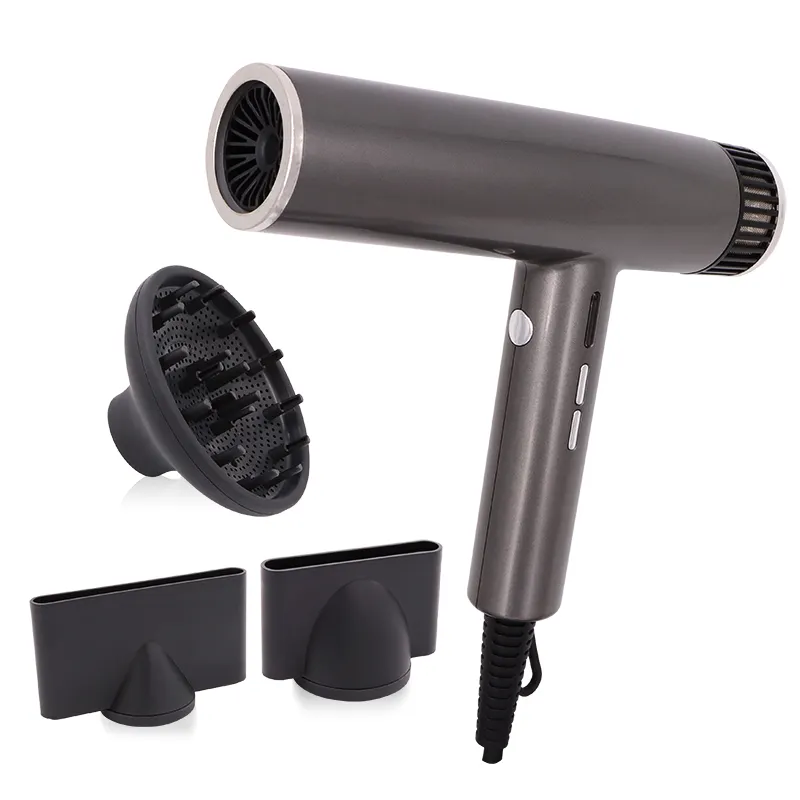 Secador de pelo más vendido 110.000 RPM Digital sin escobillas DC Motor gris secador de pelo profesional ajustable salón LED secador de pelo