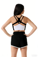 Camisetas y Tops Personalizados con Pedrería, Ropa Negra y Blanca con Diseño Personalizado, Ropa Brillante para Prácticas de Animadoras, Pantalones Cortos, 2 Conjuntos, Uniformes