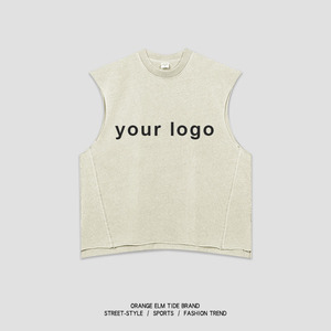 High Street 100% cotone lavato vecchio Raglan senza maniche t-shirt canotta stile stile personalizzato Vintage canotta per gli uomini - Product Image 6