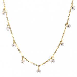 Collar de Plata de Ley S925 ROXI Gold, Collar de Clavícula con Diamantes Apilados de Lujo, Collar de Plata para Mujer - Product Image 1
