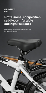 Vélo de montagne Ruidongle avec cadre en acier au carbone, fourche avant à ressort, amortisseur, panier en plastique pour enfants - Product Image 4