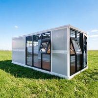 Contenedor de Envío Plegable de Alta Resistencia, Casa Prefabricada Lista para Habitar, Diseño Moderno y Transpirable para Almacenes Industriales, Fábricas y Tiendas