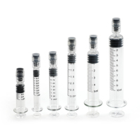 Tube en plastique transparent, emballage individuel, seringue en verre de 1 ml avec embout Luer Lock pour distillat