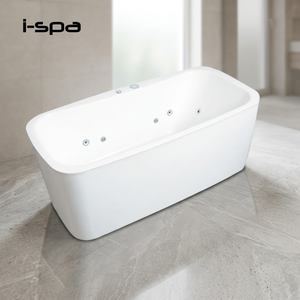 อ่างอาบน้ำอะคริลิคแบบตั้งพื้น ชิ้นเดียวไร้รอยต่อ พร้อมระบบนวดตัว สีขาว สำหรับโรงแรม อพาร์ทเมนท์ ห้องน้ำ - Product Image 2