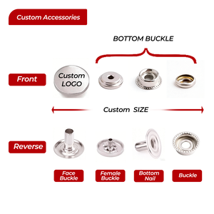 Factory Classic Round Support Customized Logo Zinc Alloy Design <b>Buttons</b> 4 Part Press Metal Snap <b>Button</b> - Product Image 3
