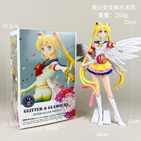 Figura de Anime Sailor Moon Tsukino Usagi al por Mayor, Varita Mágica de Transformación, Muñeca 2D, Modelo de Adorno, Set en Caja