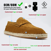 Fabricant de chaussures Lanci Chine – Espadrilles Penny Loafer à enfiler pour hommes, personnalisées, de luxe, en daim et jute de qualité supérieure