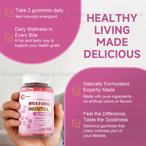 Suplemen OEM 10-in-1 Myo D-Chiro Inositol Vegan Omega 3 & Vitamin B12 Permen Jeli Bebas Gula untuk Kesehatan Ovarium Dewasa - Product Image 4