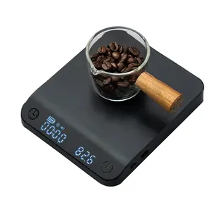 Black Coffee Scale 2kg Smart Precision Electronic Food Tea Weighing Timemore Bean Coffee Kitchen Scale Mini Digital Coffee Scale With Auto Timer