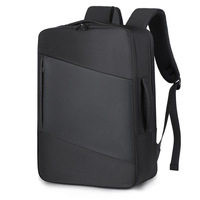 Sac à dos pour ordinateur portable 15 pouces imperméable avec port de charge USB, bretelles à coussin d'air, grande capacité, doublure en polyester portable pour hommes