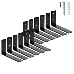 Yachuangxin Flat Iron Connector <b>Bracket</b> <b>Black</b> Matte Finish 90 Degree Home Installation Hardware - Product Image 1
