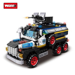 WOMA TOY C0592 32 en 1 SWAT Police Voiture blindée de combat Bateau de <span class=keywords><strong>patrouille</strong></span> Blocs de construction Briques <span class=keywords><strong>Jouet</strong></span> Juguetes Set - Product Image 3