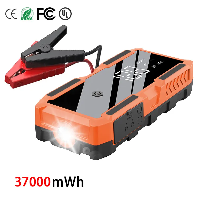 OEM ODM Portable 37000mWh Cargador de batería de coche Jump Starter Booster Pack 12V Batería de litio Jump Starter Power Bank