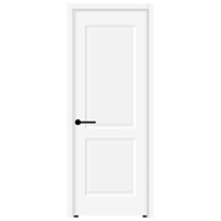 Porte intérieure moderne en MDF blanc apprêté, bois massif, finition étanche, 2 panneaux moulés, pour chambre, appartement et maison