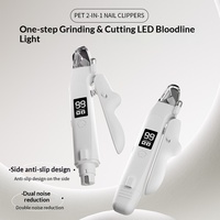 Cortauñas y Lima Eléctrica Profesional 2 en 1 de Acero Inoxidable para Mascotas con Luz LED, Pantalla LCD, Recargable por USB y Antisalpicaduras