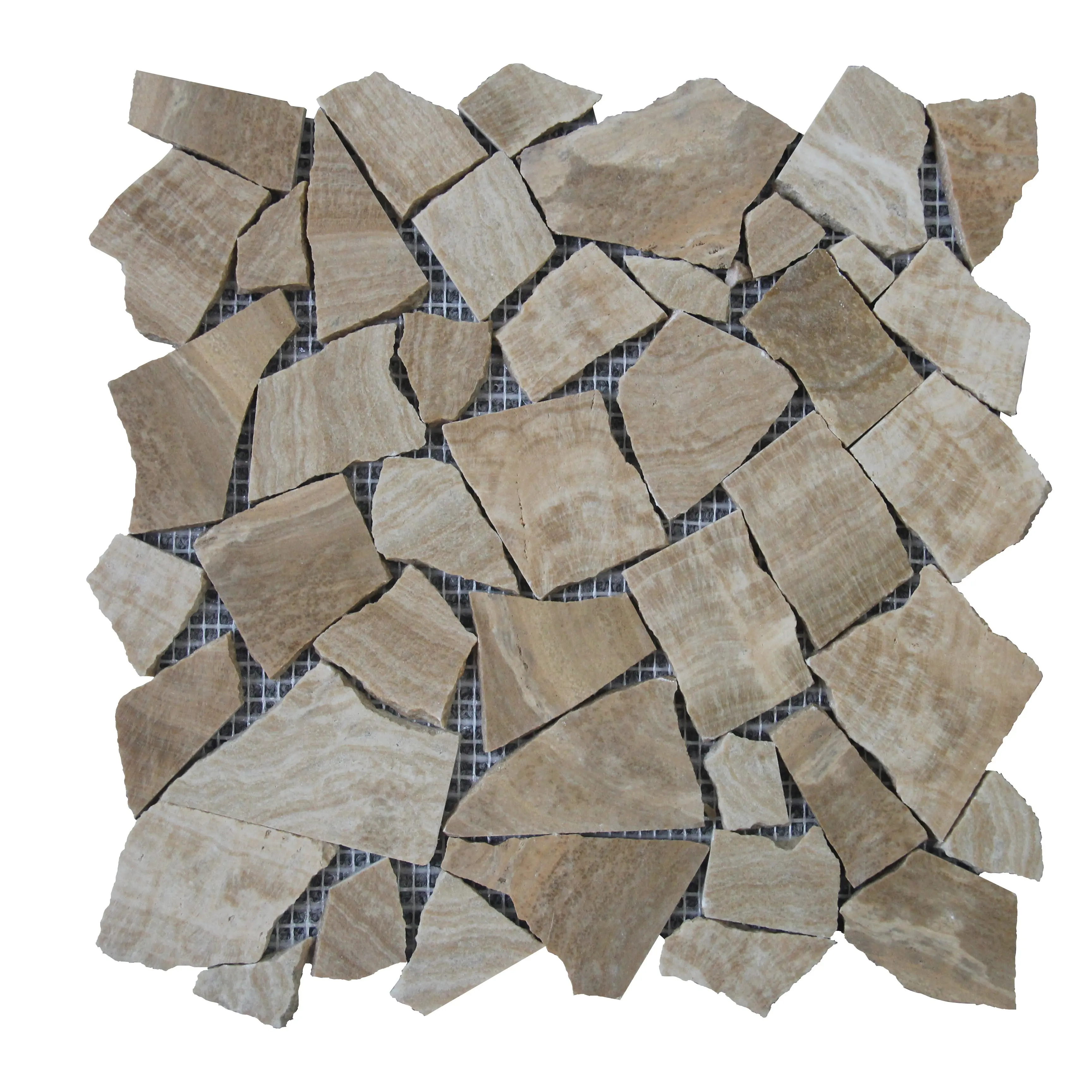 Pedra Artificial Preço Barato Amarelo Madeira Mosaico Banheiro Parede Cozinha Backsplash Tile
