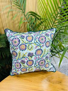 Block Print <b>Pillow</b> Cover Handmade Boho Cotton Cushion with Piping Design Cotton Fabric <b>Throw</b> <b>Pillow</b> Covers - Product Image 4