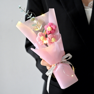 Regalo <span class=keywords><strong>di</strong></span> Ringraziamento, Rosa Luminosa a LED, Piccolo Souvenir, Fiori Artificiali, Fiore all'Uncinetto Fatto a Mano, Regali all'Ingrosso, MIGLIORI <span class=keywords><strong>AUGURI</strong></span> - Product Image 2