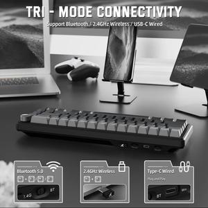 Clavier mécanique sans fil Attack Shark X66, disposition 60 %, touches entièrement remplaçables à chaud, sans conflit, trois modes, RGB, pour le gaming - Product Image 3