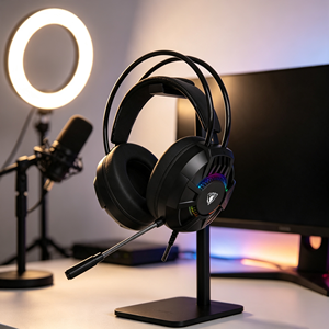 <span class=keywords><strong>Casque</strong></span> de <span class=keywords><strong>jeu</strong></span> JEDEL GH280 à double suspension, <span class=keywords><strong>avec</strong></span> éclairage RGB, son surround <span class=keywords><strong>virtuel</strong></span> 7.1, <span class=keywords><strong>casque</strong></span> de <span class=keywords><strong>jeu</strong></span> supra-auriculaire pour PC, <span class=keywords><strong>PS4</strong></span>, PS5 - Product Image 3