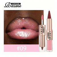 Crayon à lèvres 2-en-1 marron nude rose effet miroir, dégradé, mat, waterproof, pour un maquillage sexy