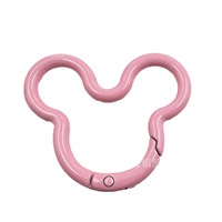 Porte-clés en alliage de zinc en gros, motif dessin animé, peint par pulvérisation, coloré, mignon, avec fermoir à ressort, pour la fabrication de bijoux DIY