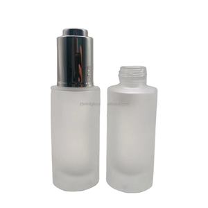 Bouteille sérum à épaule haut incliné en verre, transparent et givré, avec compte-gouttes en plastique, 30ml, livraison directe d'usine, nouveau style - Product Image 4