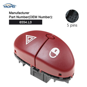 Interruttore luce di pericolo YAOPEI 6554.L0 6554 L0 per <span class=keywords><strong>PEUGEOT</strong></span> <span class=keywords><strong>206</strong></span> <span class=keywords><strong>1998</strong></span> -2012 - Product Image 2