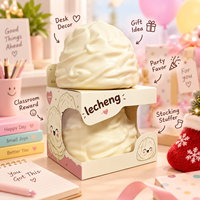 Balle anti-stress en silicone souple personnalisable avec logo, mignonne, en forme de crème fouettée, malléable, non rebondissante, jouet sensoriel, jouets promotionnels