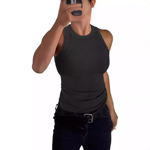 Top Corto de Punto Acanalado sin Mangas con Cuello Redondo para Mujer 2026 - Estilo Casual y Ajustado - Product Image 5