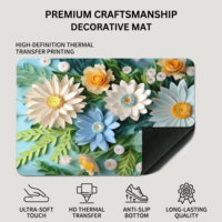 Tapis de porte réversible personnalisable en mousse souple à séchage rapide, motif floral 3D, antidérapant, respectueux des animaux, écologique, antimicrobien, en diatomite