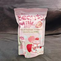 Poudre de Boisson au Collagène Beauté Lait Très Vendue 50000mg, Collagène Hydrolysé en Poudre Fraise Éclaircissant et Blanchissant la Peau