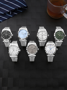 Montre à <span class=keywords><strong>quartz</strong></span> pour homme en acier inoxydable, simple, haut de gamme, tendance, avec calendrier en verre, pour l'extérieur - Product Image 3