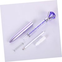 Vente en gros de haute qualité bon marché Logo personnalisé en plastique diamant en vrac haut cristal encre noire bureau école maison cadeau utiliser stylo