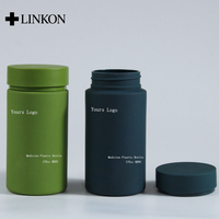 Bouteilles en plastique PE haut de gamme de 250 ml avec bouchon à clapet pour emballages de capsules, de comprimés, de médicaments et de produits de santé