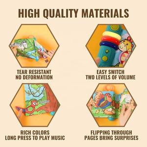 <span class=keywords><strong>Montessori</strong></span> bambino libro di stoffa elettronica giocattolo bambino educazione precoce apprendimento tocco e sentire il tessuto arricciato libro con luci musicali - Product Image 5